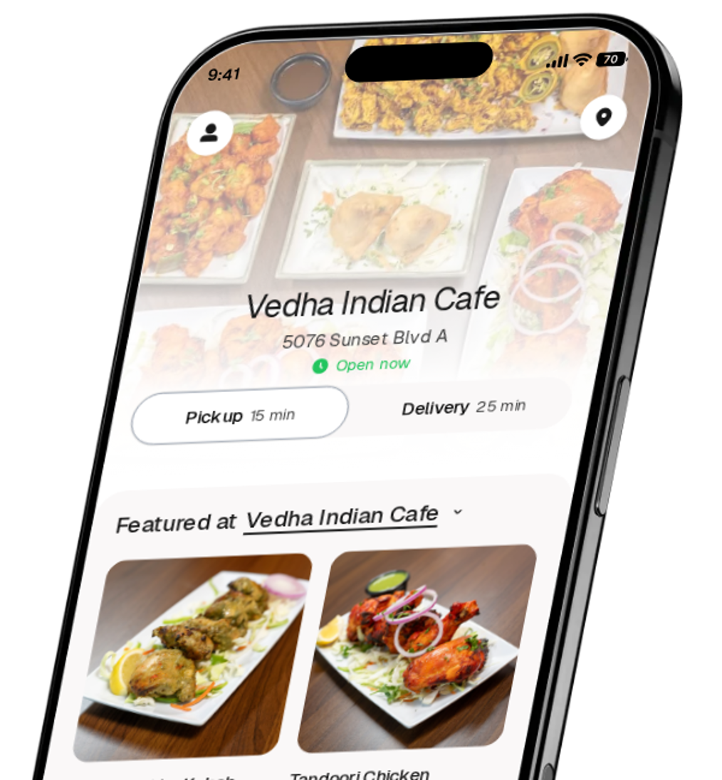 Vedha Indian Cafe app preview